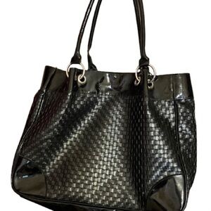 Black Woven Tote Bag